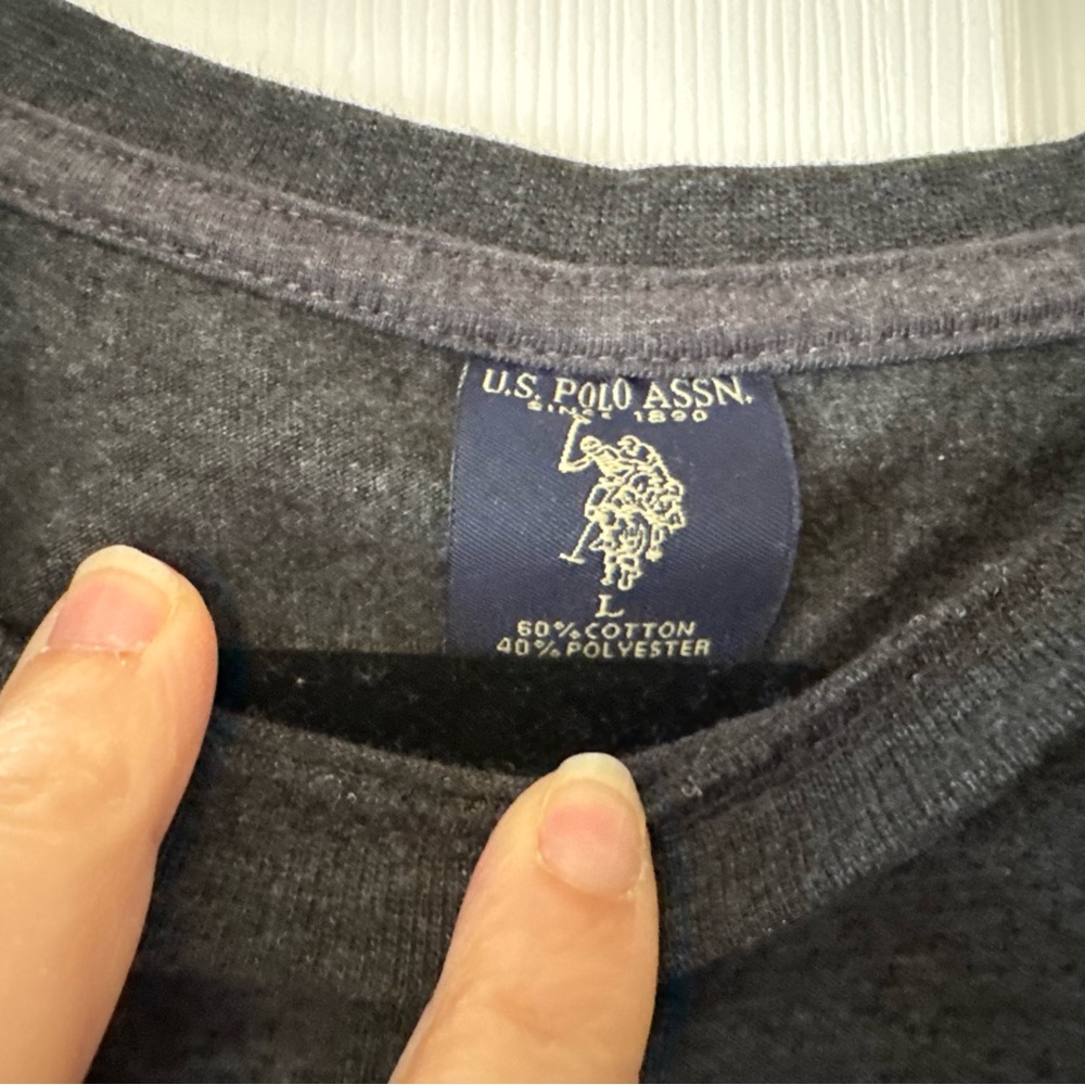 U.S. Polo‎ Assn. Slim Fit Long Sleeve Shirt Gray Size M/L - Picture 4 of 6
